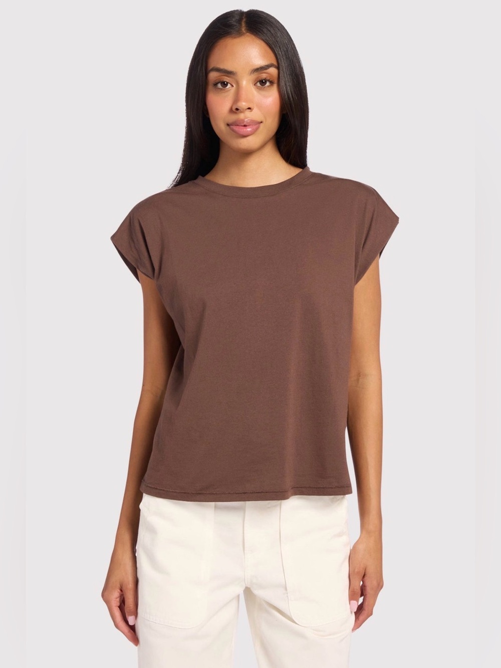 nuuds Muscle Tee, Soft Cotton, Chocolate, Size Large